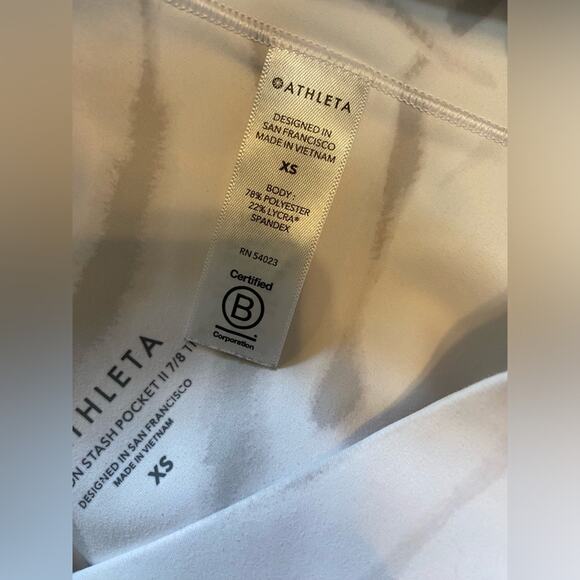 Athleta Leggings Womens Size XS Salutation Stash Pocket ll 7/8 Pants White Gray - Picture 9 of 14